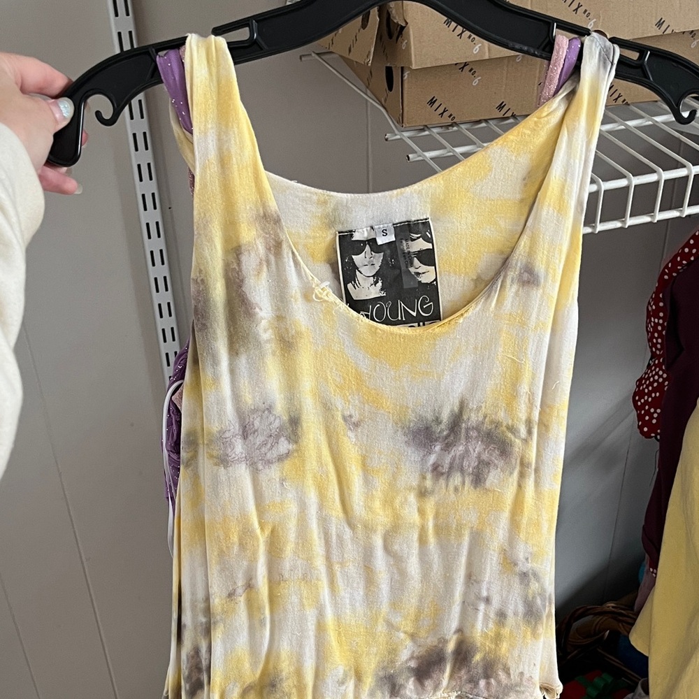 Young Fabulous & Broke Yellow and Brown Tank Top